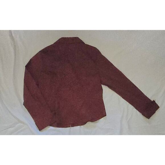 Womens Aqua Blues XL Button Down Red Shiney Shirt Blouse - Picture 5 of 6